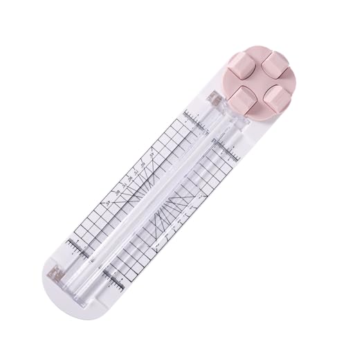 Taglierina per Carta 4 in 1, Strumento Scorrevole Multifunzione per Taglierina per Carta Artigianale con Lame Dritte Ondulate Perforate e Piegatrici per Tagliare Etichette di Carta Cartoline