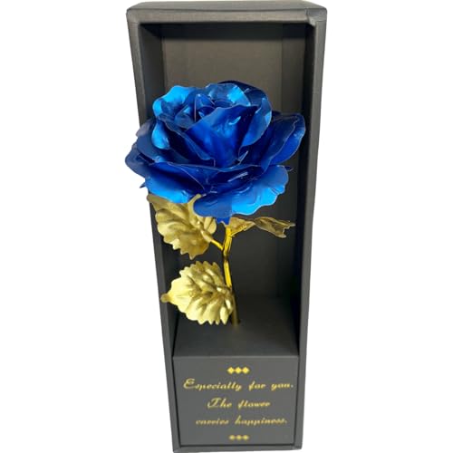 キューフラ(Q-FLA) 造花 アーティシャル フラワー ゴールデンローズ M ブルー 専用バック付 ボックス 一輪 薔薇 ギフト プロポーズ 結婚 枯れない 女性 贈り物 プレゼント 839887 [2]