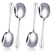 SHENLIU 4 Stück Edelstahl Servierlöffel Groß, 20cm Suppenlöffel Kochlöffel Vorlegelöffel Tisch Löffel Für Buffetrestaurants Hotels Picknicks Partys
