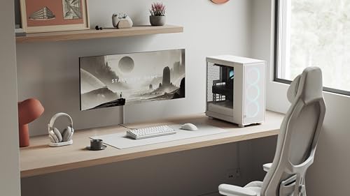 Image of Fractal Design Epoch White RGB - Tempered Glass Clear Tint- High Airflow PC Gaming Case - Mesh Front Panel - Three Momentum 12 RGB Fans Included - Spacious Interior - ATX /mATX /ITX Support