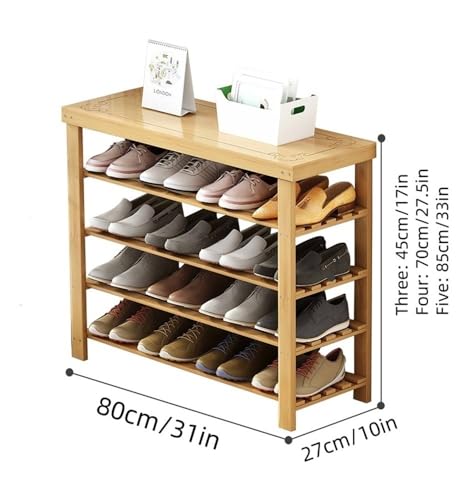 Meuble à Chaussures Bambou Gain de Place : Solution pour Entrée Encombrée - 3