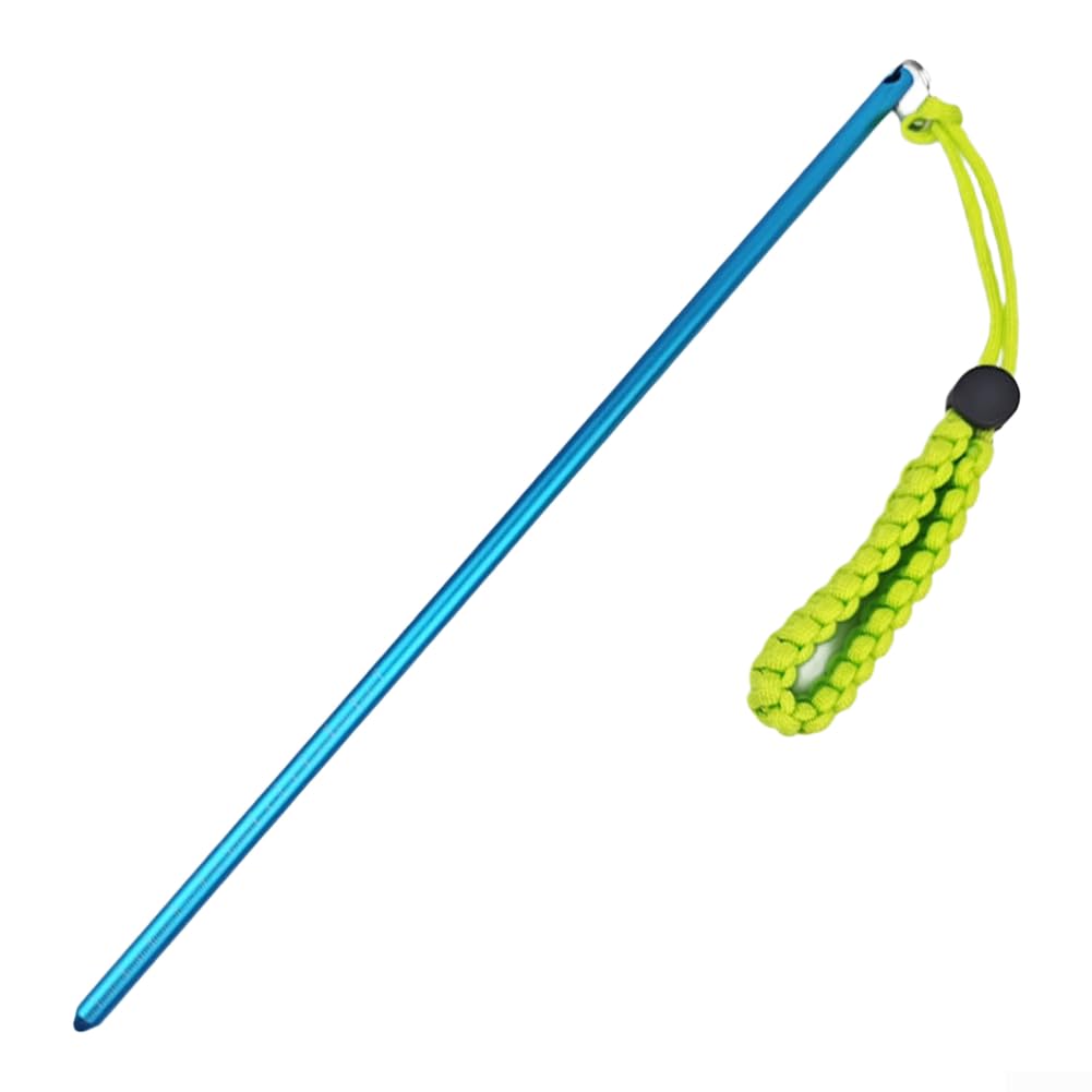 Aluminium Alloy Scuba Diving Pointer Rod 35cm with Measurement Scale, Noise Maker & Wrist Lanyard for Underwater Signalling and Marine Life Sizing(light blue)