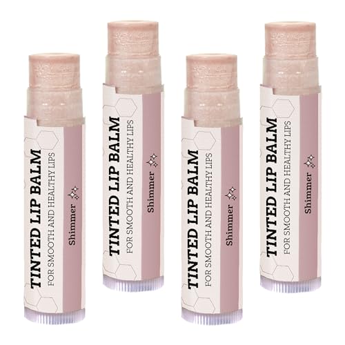 Tinted Lip Balm by Earthâs Daughter â 4 Pack of Shimmer Tint â Beeswax, Coconut Oil, Cocoa Butter, Vitamin E â Moisturize and Beautify â Paraben Free