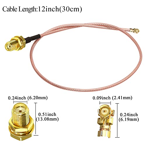 Image of TUOLNK 5PCS SMA Female to IPX U.FL RG178 Coaxial Cable, 12 inch(30cm) SMA MHF1 UFL Low Loss Jumper Extension Cable for WiFi Router, Antenna, Security Camera, GPS Devices, etc.