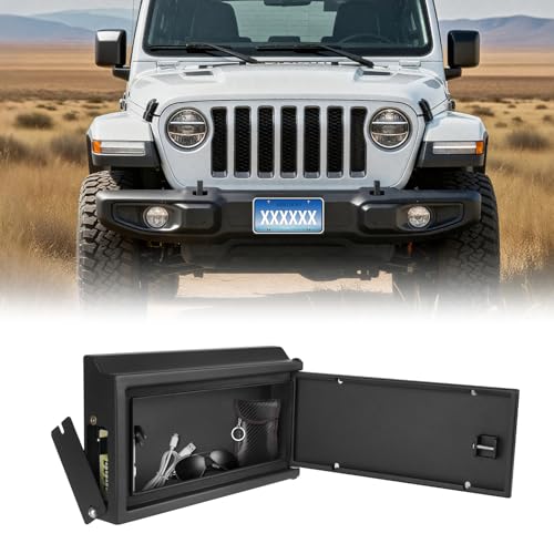 BIZOCO Car License Plate Frames Universal Rear Front License Plate Bracket Cover Hidden Safe Lock Box with Combination Lock for SUVs Trucks Vans