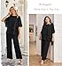 Hanna Nikole Womens 2 Piece Outfits Dressy Pant Suits for a Wedding Casual Irregular Chiffon Wide Leg Pant Sets Black 14 Plus