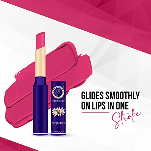 Image of Colors Queen Queen Lips Matte Lipstick | Long Lasting Lipstick Waterproof Highly Pigmented with Smooth Application | Smudge Proof Lipstick for Women (02 - Pink)