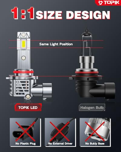Image of TOPIK 9006 Light HB4 Bulbs, [Upgraded-Gen] 40,000LM 900% Ultra Brighter For HB4 9006 Fog Light, Dual Turbo Cooling Fan, Plug N Play, 3MIN Installation, 20Year+ Lifespan, 2PCS