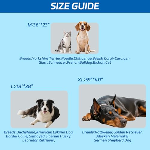 Becrowm Hundekühlmatte Selbstkühlende Faltbare Kühlmatte für Hunde im Sommer Kühlmatte für Hunde und Katzen Maschinenwaschbar (Grau, Mittel)