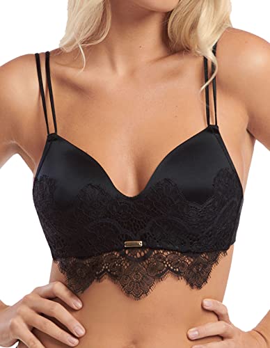 Soutien-gorge sans armature en dentelle femme noir 90D Lisca Diva 010327