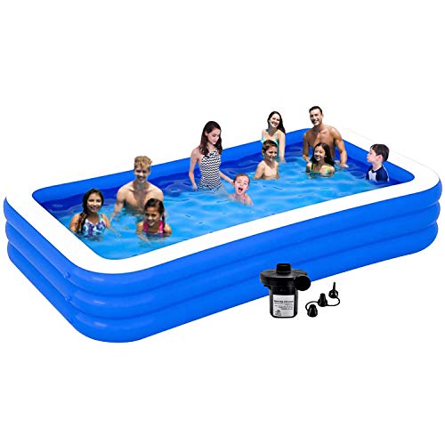 Raoccuy Swimming Pools Above Ground Inflatable - 10ft Swimming Pool for Family 120X72X19.7in with Electric Pump Kids Pool Inflatable Pool Blow Up Pool for Adults,Backyard,Baby,Kiddie,Toys