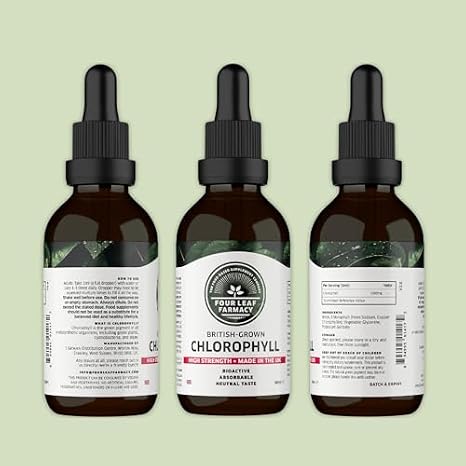 Liquid Chlorophyll Drops for Water - British-Grown Chlorophyll - High Strength Chlorophyll Liquid 6000mg - Made in UK - 2 Month Supply (Pack of 2)