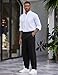 COOFANDY Men's Loose Fit Twill Slacks Casual Business Fashion Flat Front Flex Waist Pants(Black, L)