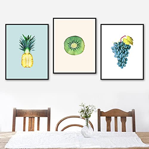 Peinture toile fruits tropicaux 3 pièces art moderne haute définition 50x70cm salon