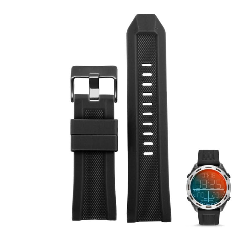 Bracelet montre caoutchouc 24mm pour réparer votre Diesel DZ4323 et DZ4496