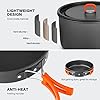 Odoland 9pcs Camping Cookware Non-Stick Lightweight Camping Pots and Pans Set with Plastic Bowls Soup Spoon for Camping, Backpacking, Outdoor Cooking and Picnic #2