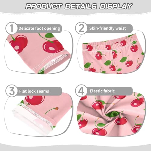 Girls' Leggings Red Cherry Pink Kids Yoga Tights Pants 1 Pack 208553963