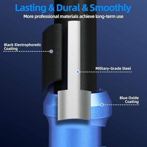 Image of 1 /2-Inch Drive Click Torque Wrench, Dual-Direction Click Professional Torque Wrench 40-300FT.LB /54.2-406.8N.M, Dual Range Scales Graduated in FT.LB and N.M, Blue
