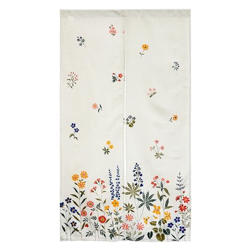 のれん 暖簾 おしゃれ カーテン 間仕切り 仕切りカーテン 目隠し 北欧 欧風 ナチュラル カントリー ボタニカル 花柄 アニー 85×150cm