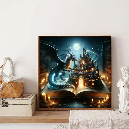 Arttoplus Dragon Diamond Art Kits for Adults- Magic Castle 5D Diamond Painting Kits for Adults Beginners,DIY Full Drill Diamonds Gem Art Kits for Gift and Home Decoration(14x14 inch) — view 4