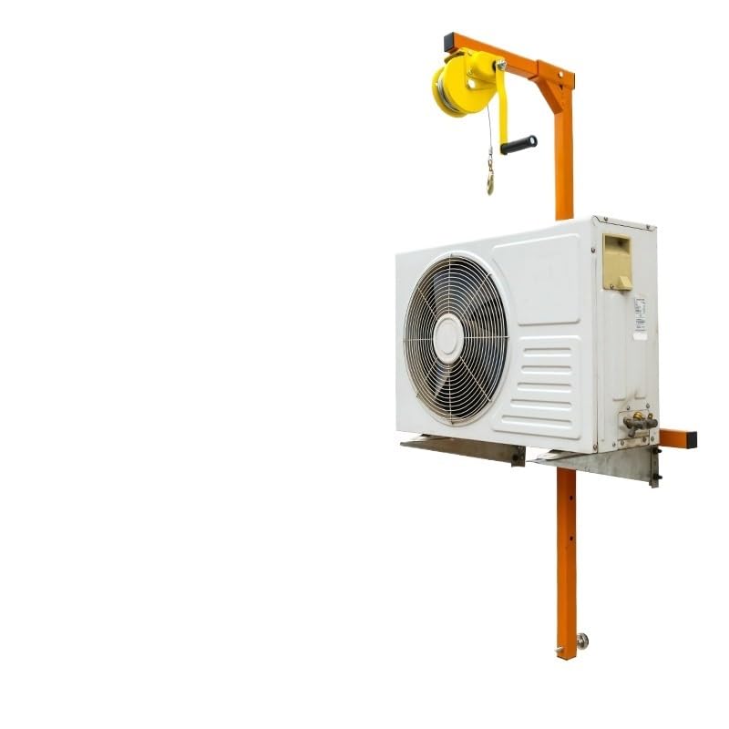 Air Conditioner Installation Lifting Tool, Self-locking Winch + Folding Hangers, 66FT Ropes, 330 Lbs Load Capacity MINGPING