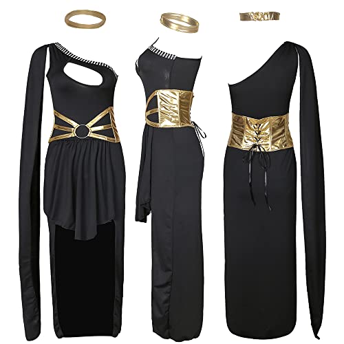 Image of Ulalaza Women's Cosplay Costume Cleopatra Greek Goddess Ancient Roman Warrior Uniform Outfit for Halloween Party