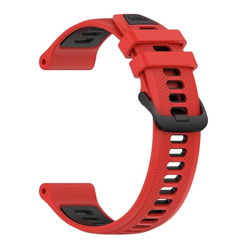 Run Ken Correa de Silicona Deportiva de Dos Tonos Compatible con Garmin Forerunner 965 955 Solar 945 935 745 Correa de Reloj de 22 mm Pulsera de Repuesto(Red Black,For Forerunner 745)