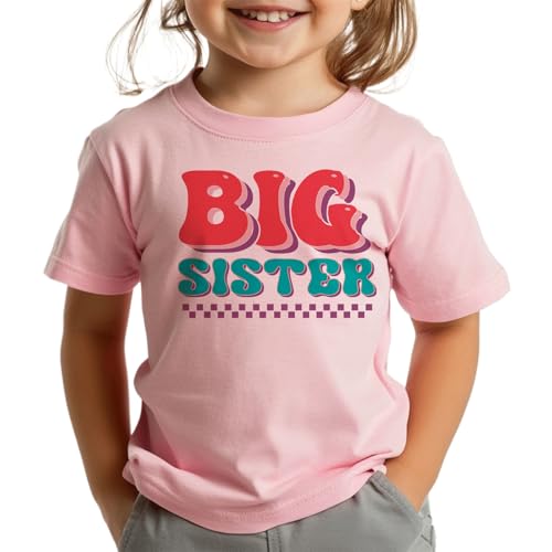Image of Big Sister Shirt for Girls Toddler Kids Pregnancy Announcement Promoted to Big Sis T-Shirt Summer Short Sleeve Top