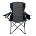 Pacific Pass Quad Camp Chair w/ Built-In Cooler and Cup Holder, Includes Carry Bag - Navy/Gray