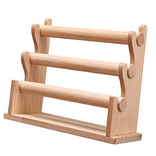 F Fityle Elegant Bracelet Holder Durable Detachable Wooden Display Stand Rack For Tradeshow, 3 Capas