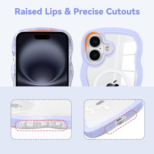 Coque iPhone 16 Plus antichoc violette QLTYPRI cadre ondulé silicone - 3