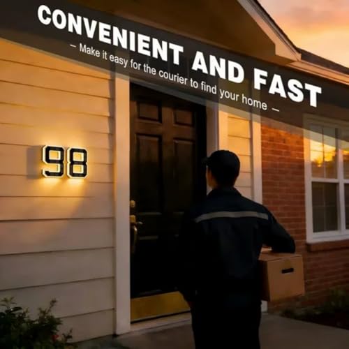 Placa de puerta LED solar para localizar su hogar personalizado de noche 4