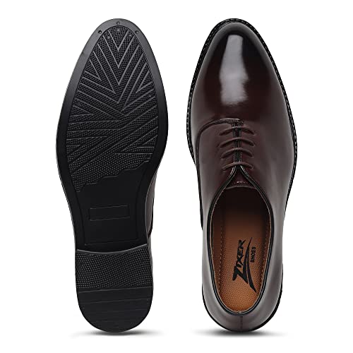 Image of Zixer Synthetic Leather Mens Formal Shoes || Office Formal Shoes Men Stylish|| Formal Shoes for Men Patent Leather Lace Up Party Formal Shoe