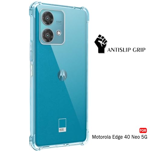 Image of TheGiftKart Crystal Clear Back Cover Case for Motorola Moto Edge 40 Neo 5G | Shockproof Soft TPU Case | Cushioned Edges for Ultimate Protection Back Cover Case (TPU, Transparent)