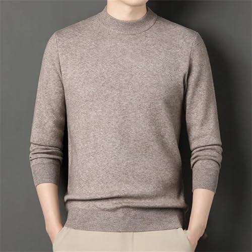 Winter Wool Sweater Men's semi-Turtleneck Solid Color Warm Knitted Sweater Middle-Aged Men's Bottom Sweater2