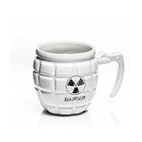 Granate Tasse Danger Granatengriff Becher Kaffeetasse Gun Mug Kaffeebecher weiss