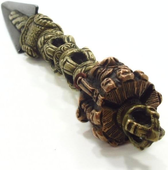 チベット仏教法器 烏枢沙摩明王 京派穢迹金鋼撅 金剛杵 真鍮 vajra 8cm