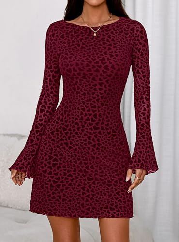 Image of PRETTYGARDEN Women's Fall Floral Long Sleeve Mini Dress