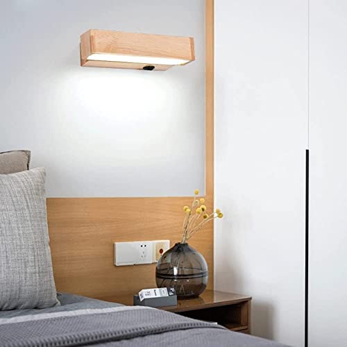 Aplique LED giratorio de madera WQHPLMD para evitar fatiga visual en cama 2