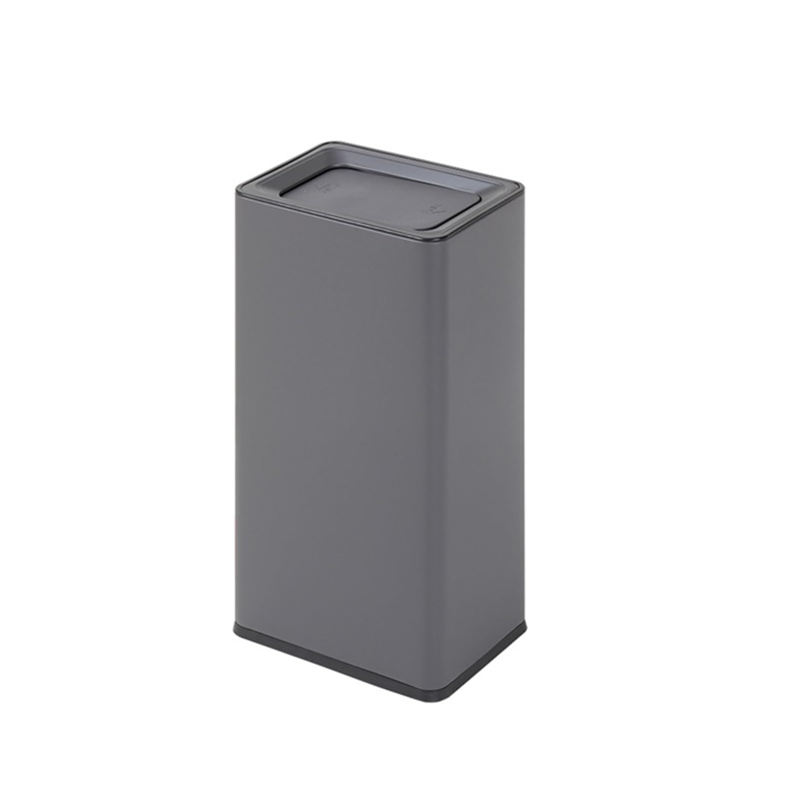 Z4T8M2K6G5 Waste Bin Trash Can with Flipping Lid , Stainless Steel Wastebasket for Home and Office Trash Can(Gris)