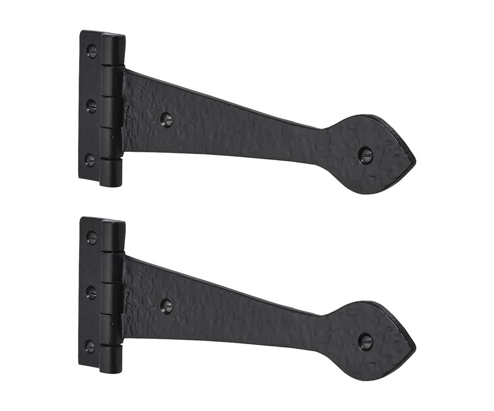 Old Hill Ironworks 305mm Antique Tudor Tee Hinges, Black, Including Fixings