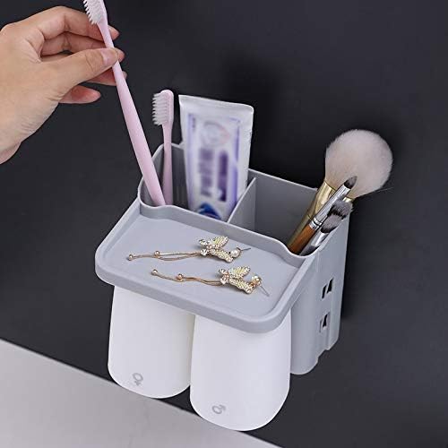 Magnetic Cup Toothbrush Holder Multifunction Storage Toothpaste Cup Bathroom Accessories Automatic Saving Toothpaste Dispenser