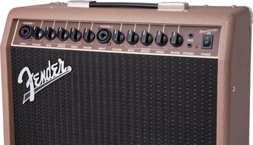Fender Acoustasonic 40 230 V UK, 40 W Combo-Verstärker für elektroakustische Gitarren und Mikrofone, Braun/Schwarz