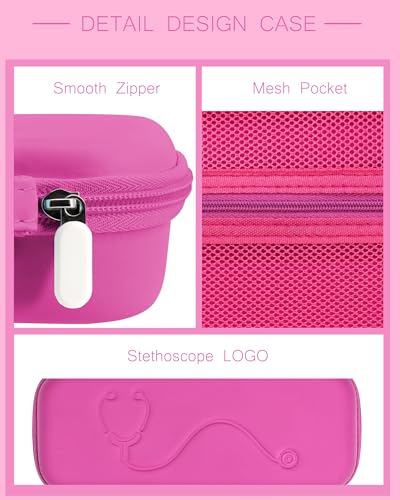 Image of Stethoscope Case for 3M Littmann Classic III & Lightweight II S.E, Rosepink