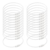 GSHLLO 30 Pcs 15 cm Steel Wire Key Rings Cable Wire Keychain Rings Thin Cable Loop Ring Metal Luggage Tag Loops ID Tag Keepers Key Organizer Loops with Screw Lock for Crafts Tools White