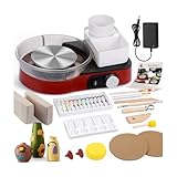 Insnug Pottery Wheel for Adults - Complete Pottery Tools Kit for Beginners, 6' Turntable Two-Way Rotation Adjustable Speed, 2.2 lbs. Air Dry Clay, Mini Clay Making Pottery Wheel with Storage Design