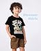GFQLONG 3 Pack Toddler Boy Graphic Shirts, Dinosaur Short Sleeve Cotton Tshirt, Kids Summer Cars Tees Top Clothes, Dinosaurs, 6-7 Years