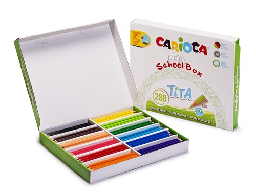 Crayons de couleur brillants avec mine super résistante Carioca TITA 288 pièces
