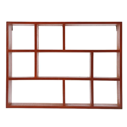 Étagère de Bureau Murale en Bois Multifonctionnel avec 9 Compartiments Ouverts