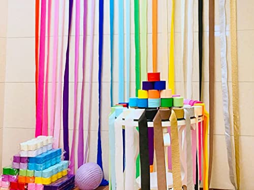 16 Rolls Crepe Paper Streamers In 16 Colors, 1312 Feet Crepe Paper For Wedding, Birthday Party, Baby Shower, Photo Backdrop, Various Large Festivals Decoration, Art Crafts #TOP4